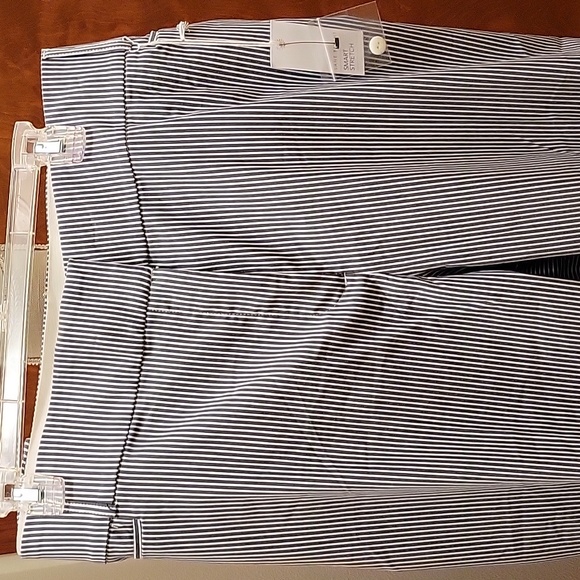 Lane Bryant "The Allie" Blue and White Striped Smart Stretch Crop Pant - size 28 - Picture 2 of 15